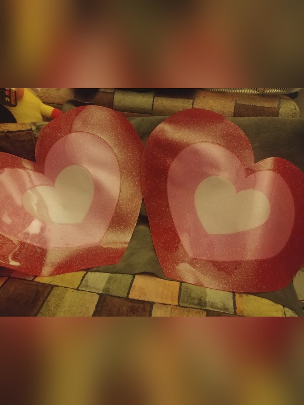 Set of Two Heart-Shaped Decorative